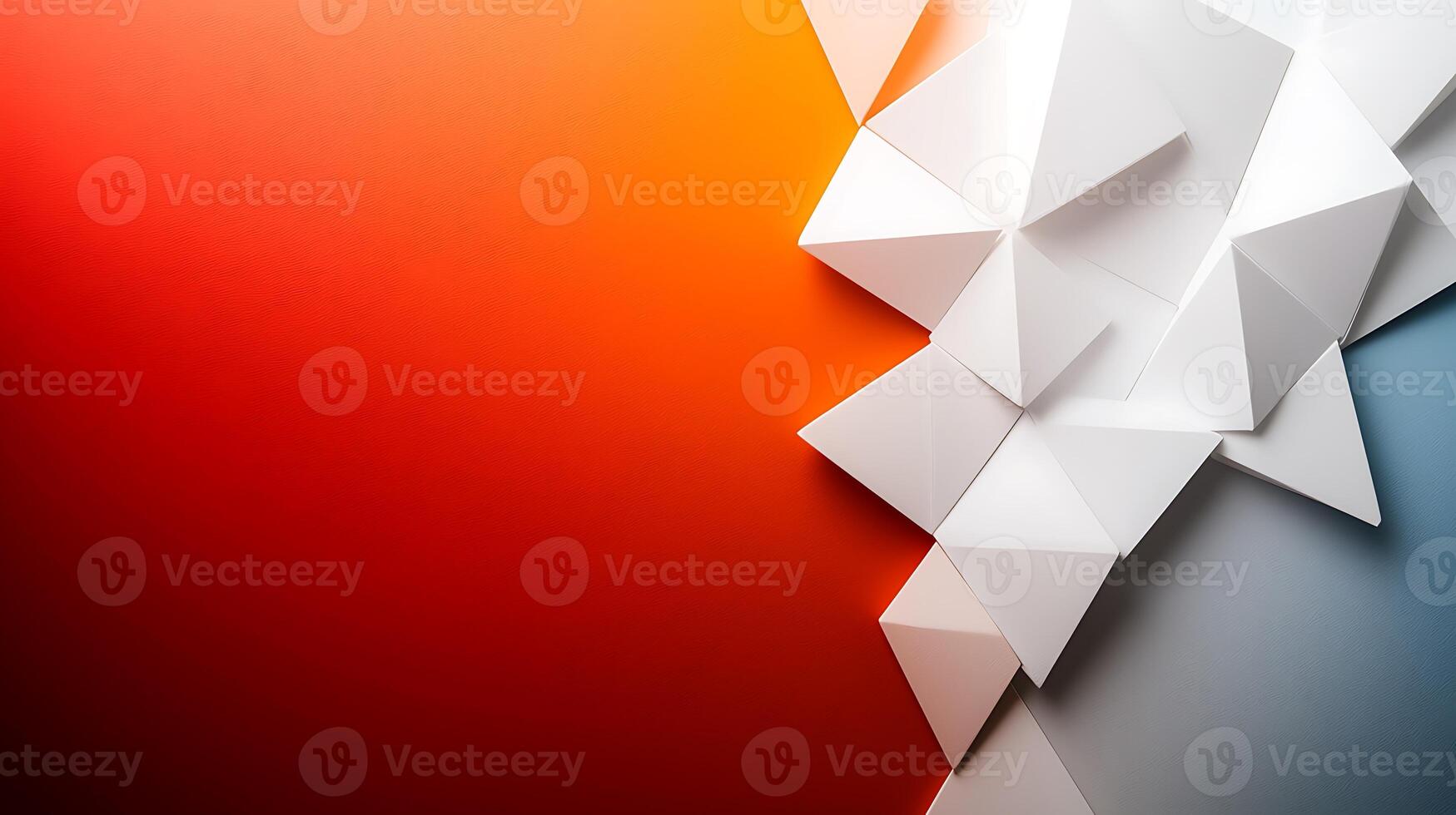 3d paper background with orange and blue colors photo