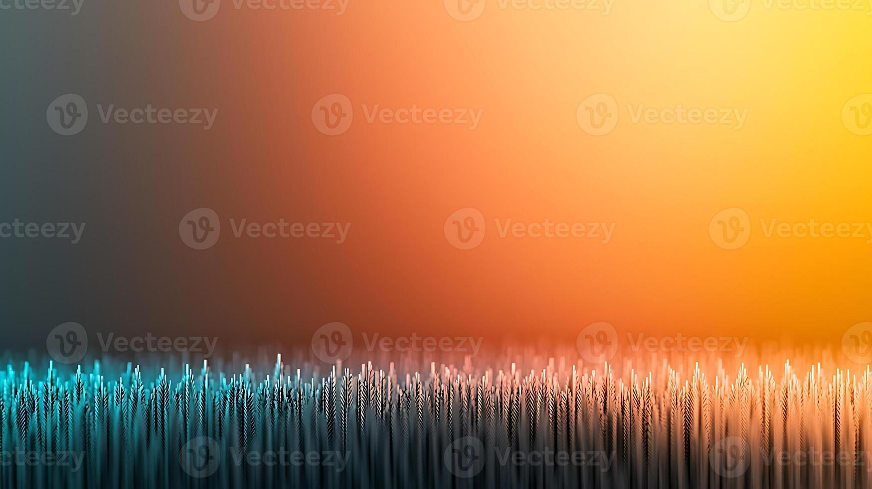 An abstract background with grass and a bright orange sky photo