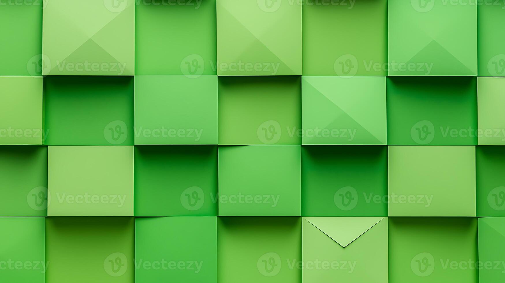 Green 3d wall background with triangles photo