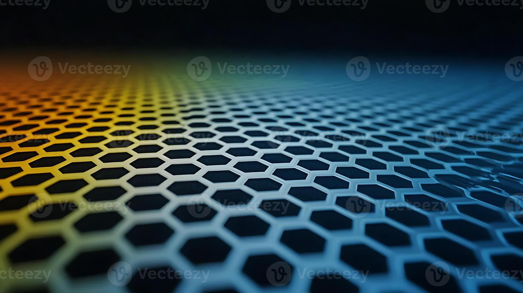 A hexagonal pattern of hexagons on a black background photo