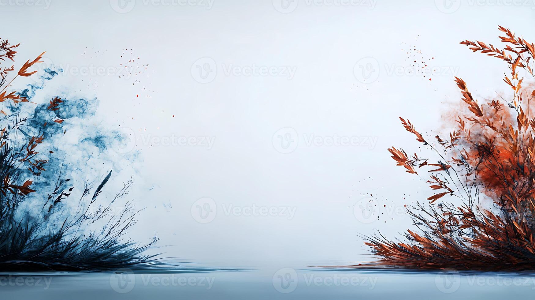 Two paintings of plants and grass photo