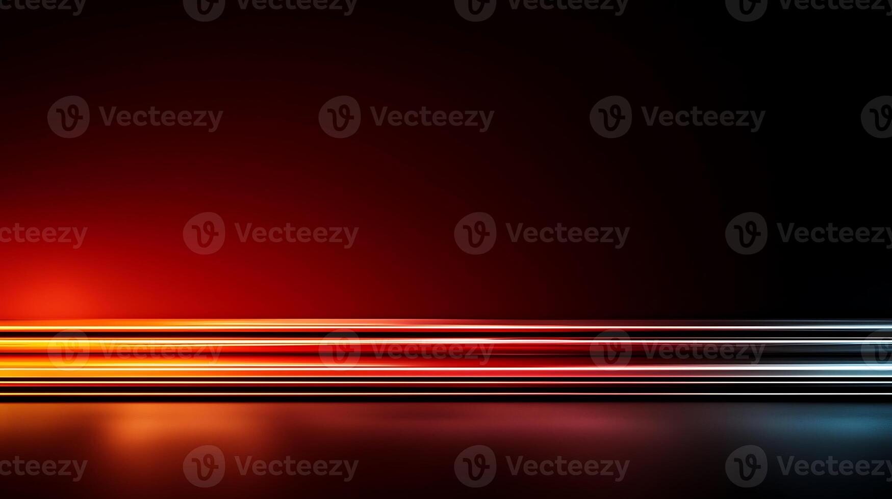 A red, blue and yellow light line on a black background photo