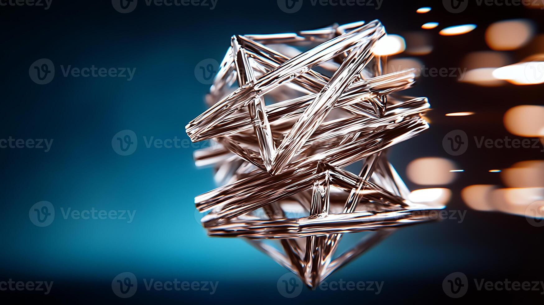 A close up of a metal sculpture with lights photo