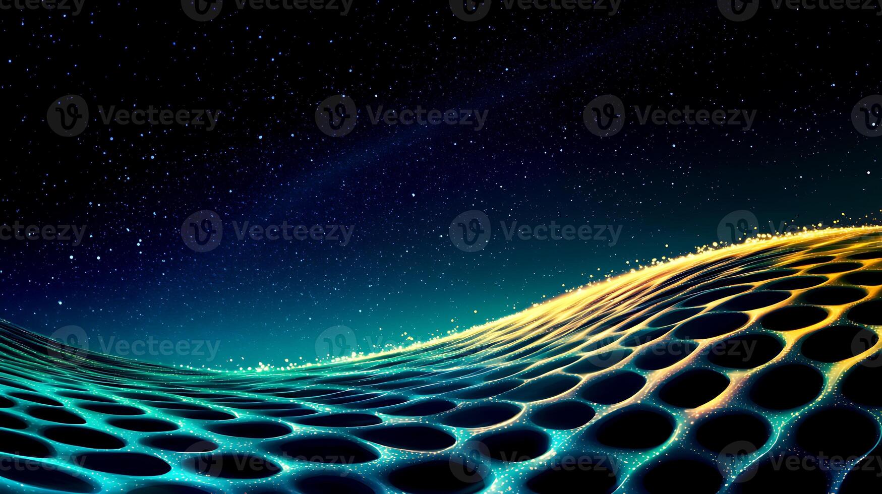 An abstract image of a wave with a star in the sky photo