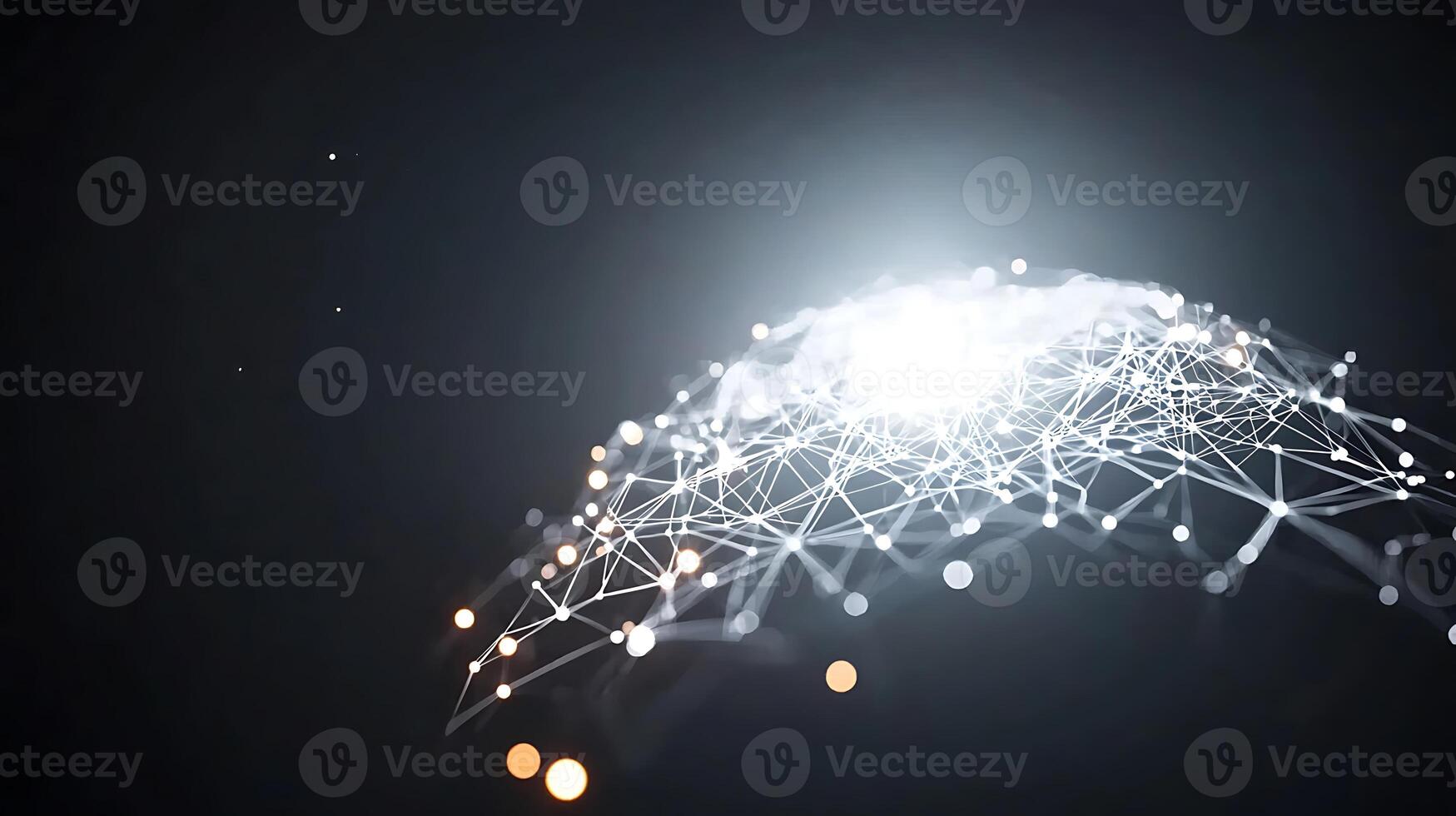 A glowing sphere with a network of dots photo