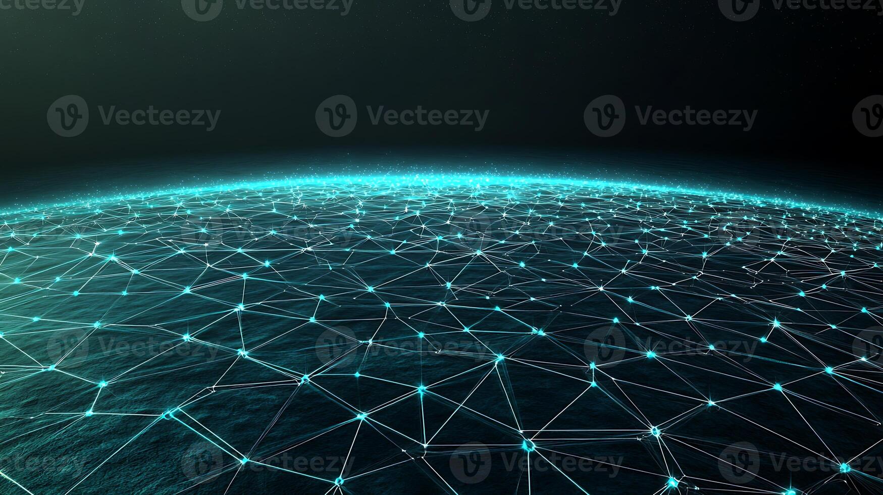 A globe with a network of lines and dots photo