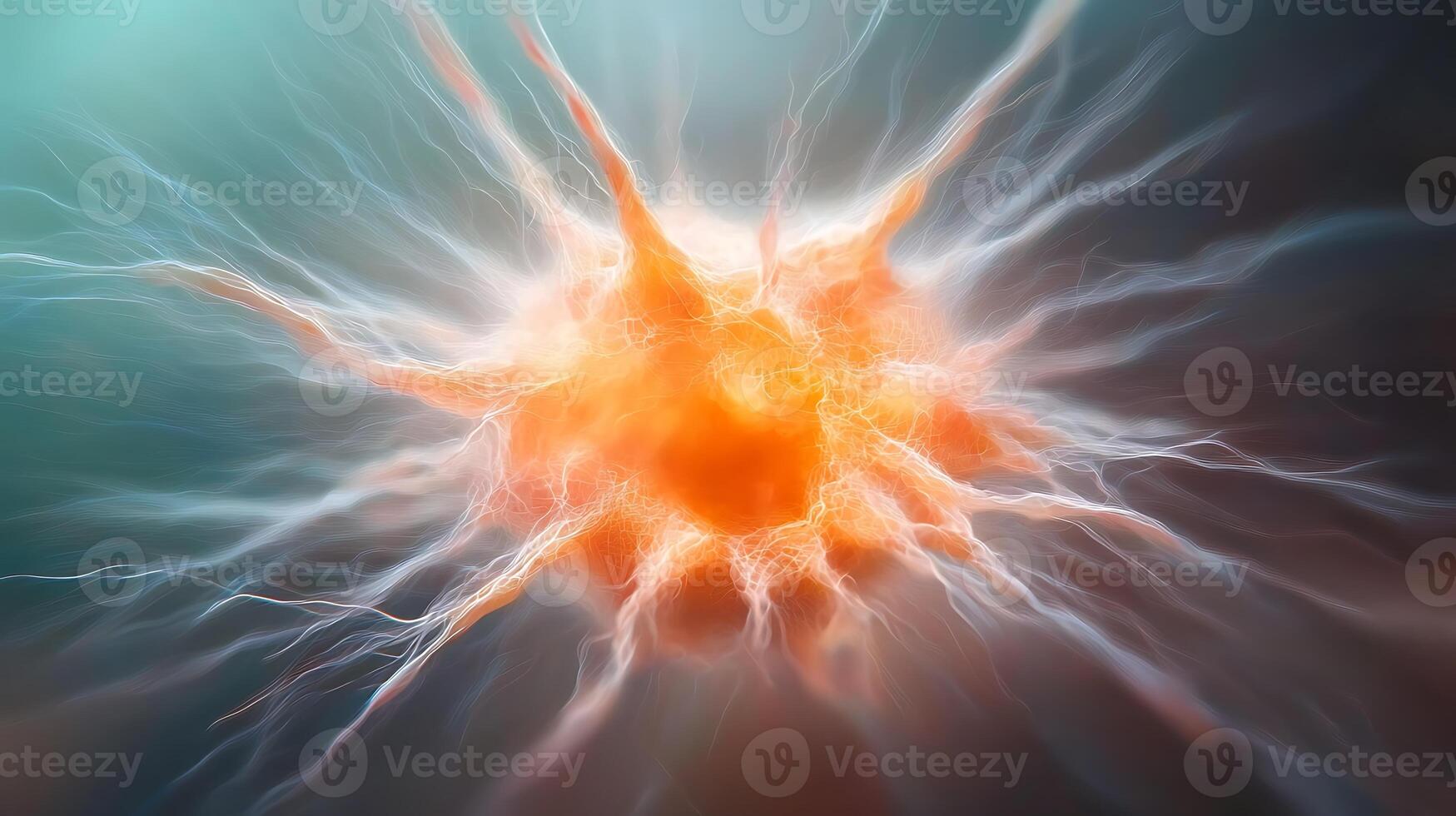 A close up of a cell with a bright orange light photo