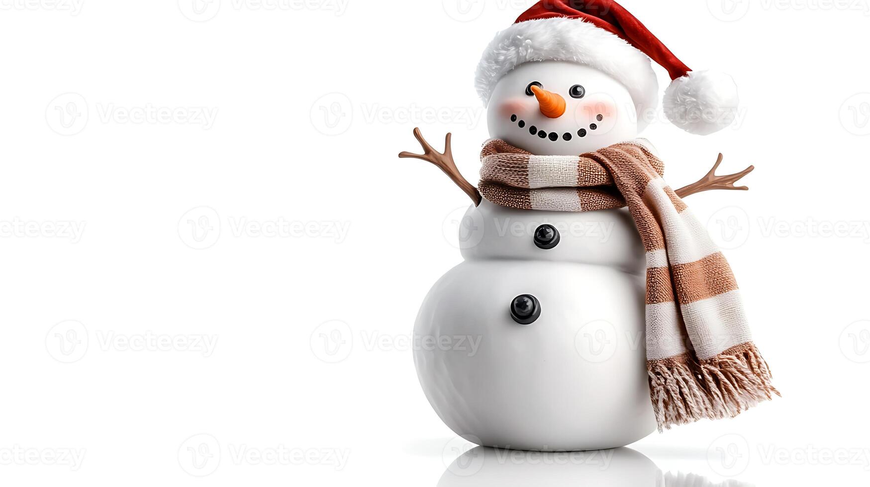 A snowman with a scarf and hat photo