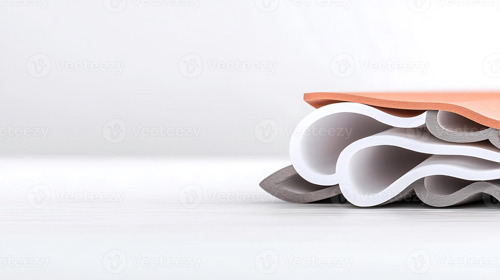 A stack of folded paper on a white surface photo