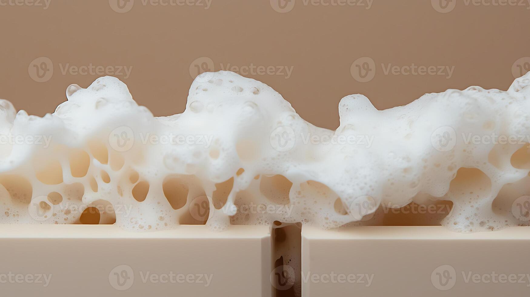 A close up of soap foam on a white surface photo
