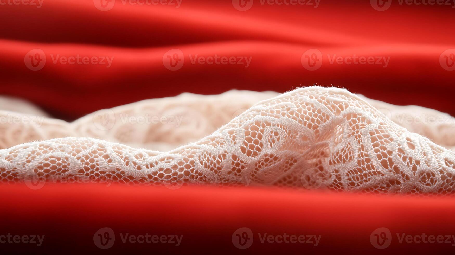 A close up of a white lace fabric photo