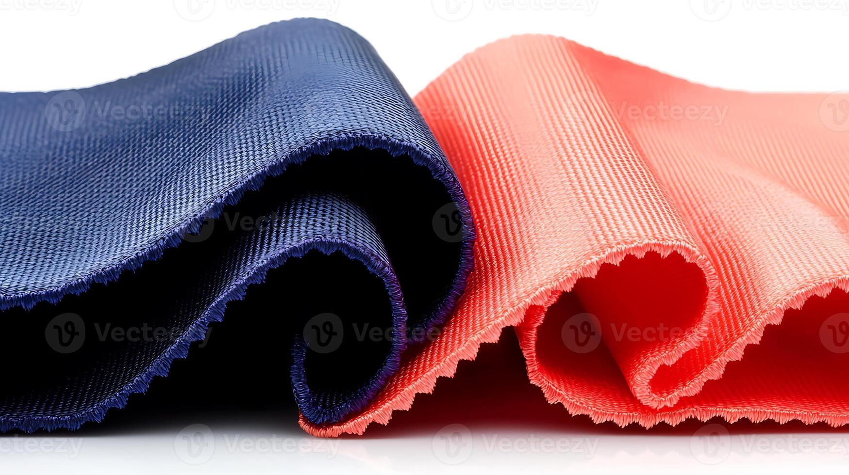 Two different colored cloths on a white surface photo