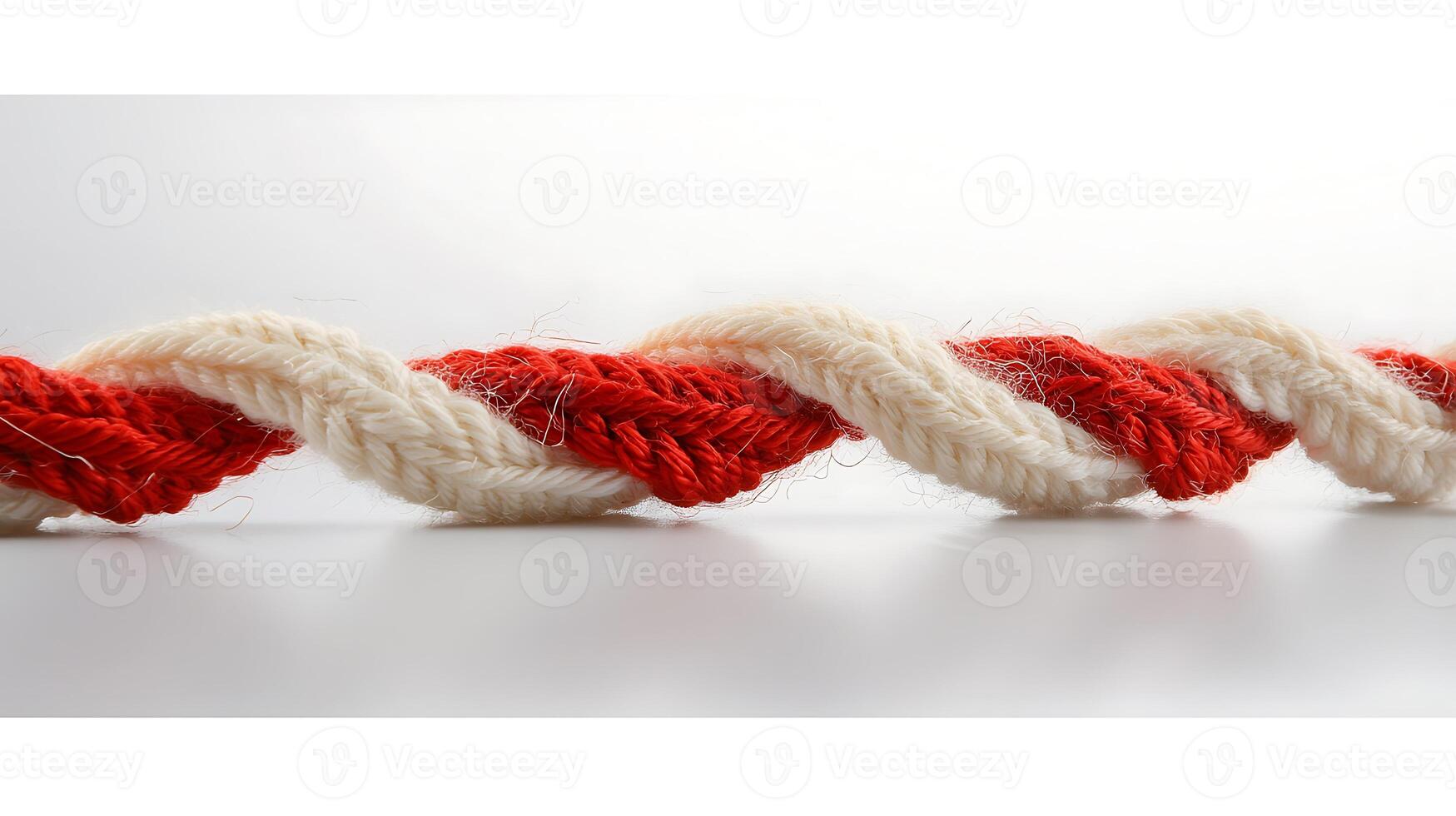 A red and white rope with a white stripe photo