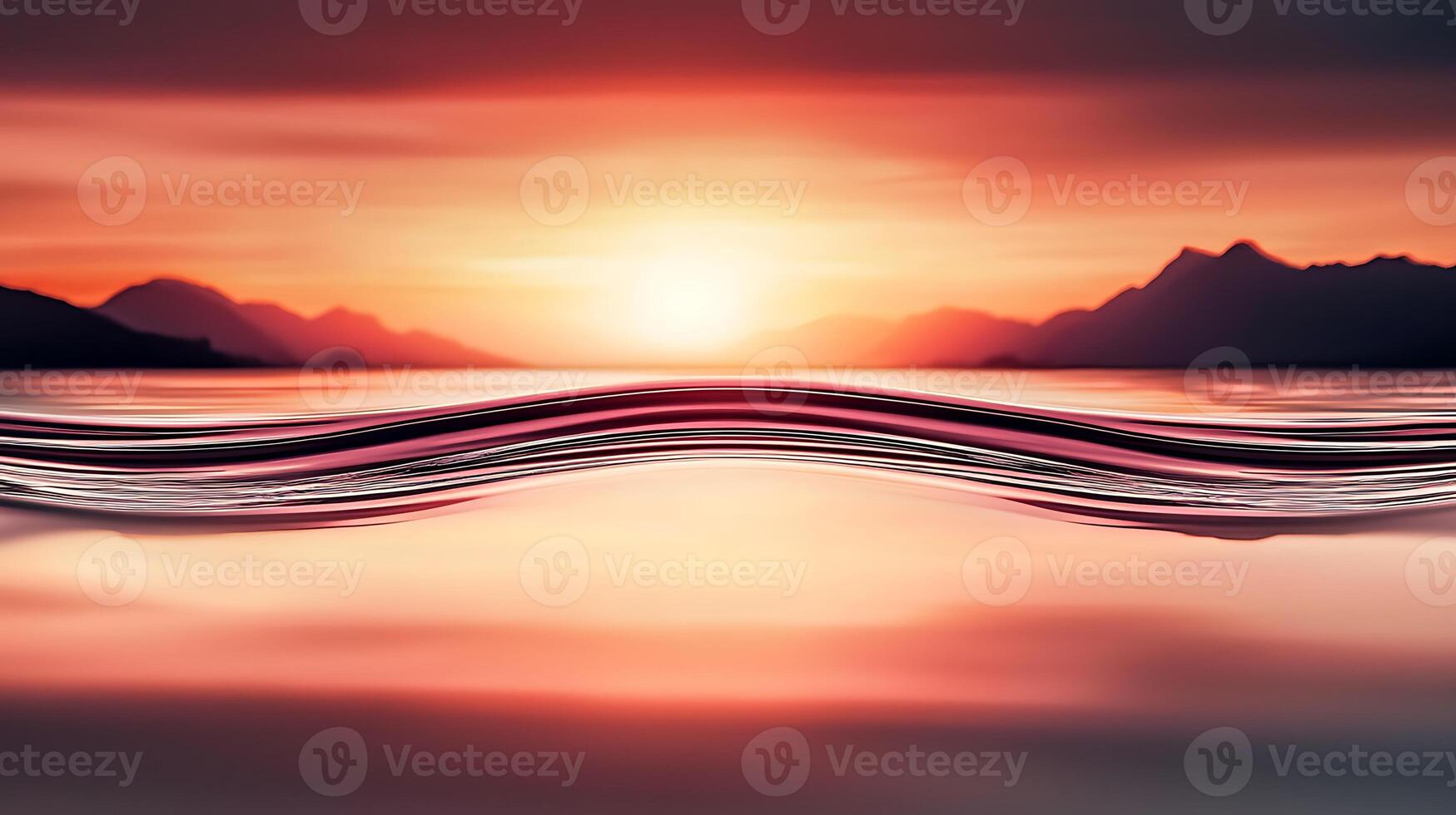 Water waves on the ocean at sunset photo