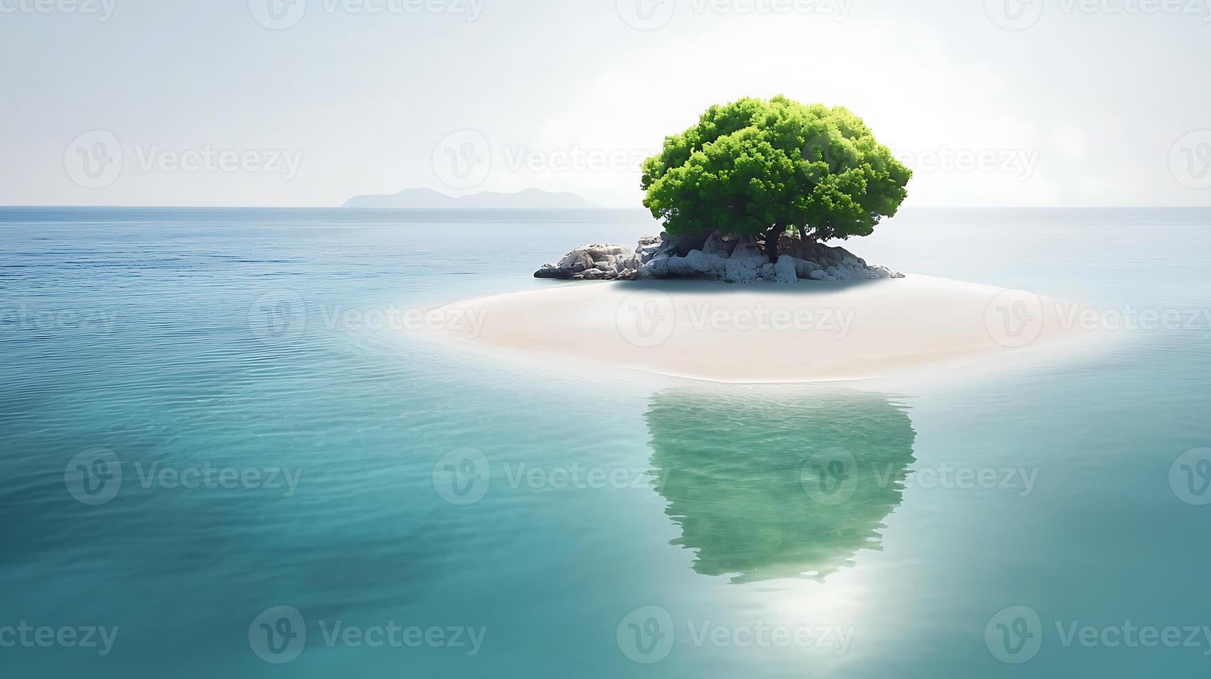A small island with a tree on it photo