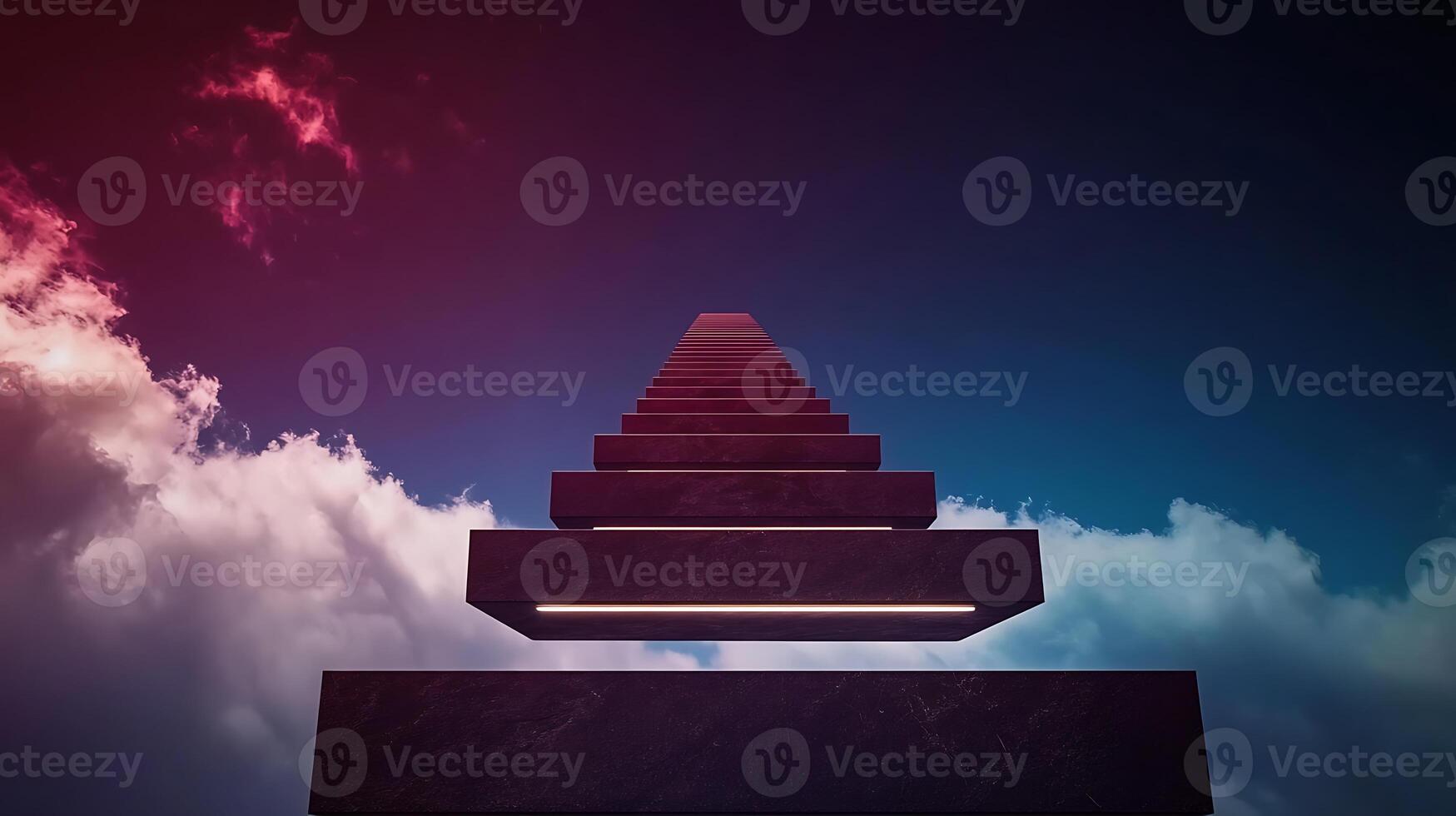 A stairway that is going up into the sky photo