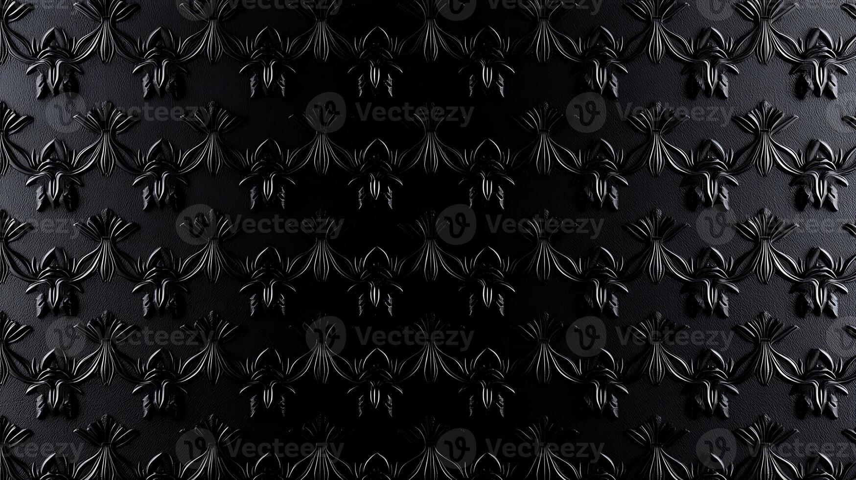 A black background with a pattern of flowers photo