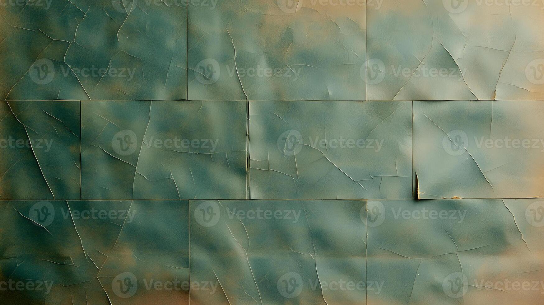 A blue and brown wall with torn paper photo