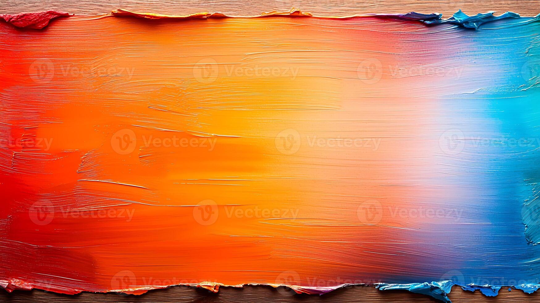 An abstract painting with a red, orange and blue color photo