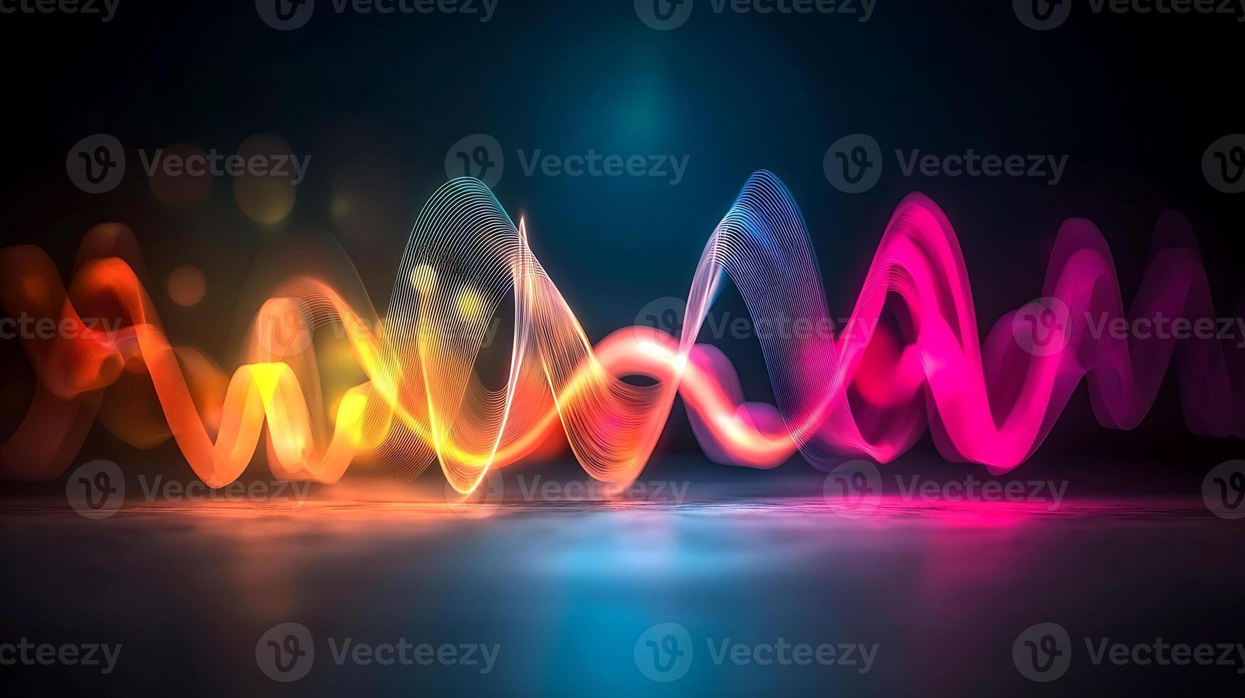 Abstract sound waves with light and dark background photo
