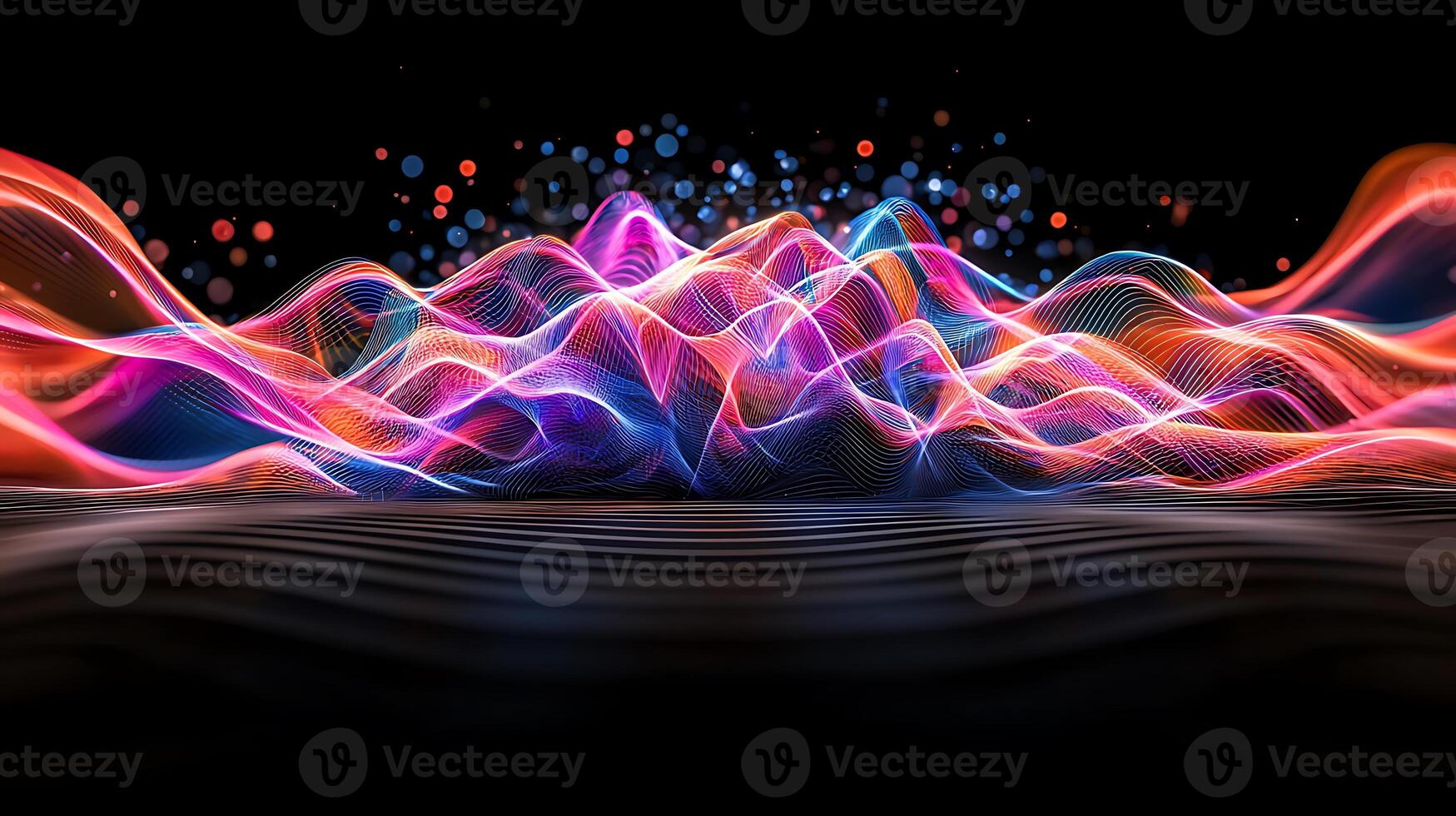Abstract wave background with colorful waves photo