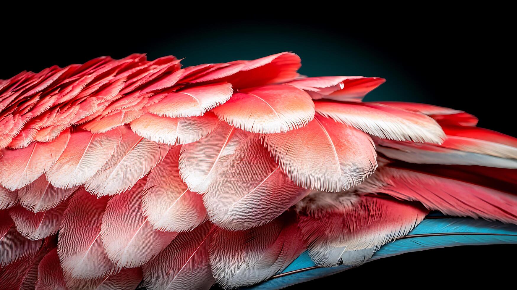 A close up of a pink flamingo's feathers photo