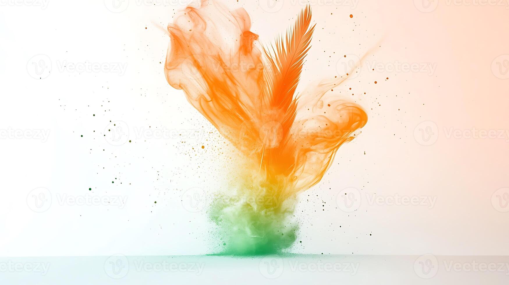 Colorful abstract ink splash on white background photo