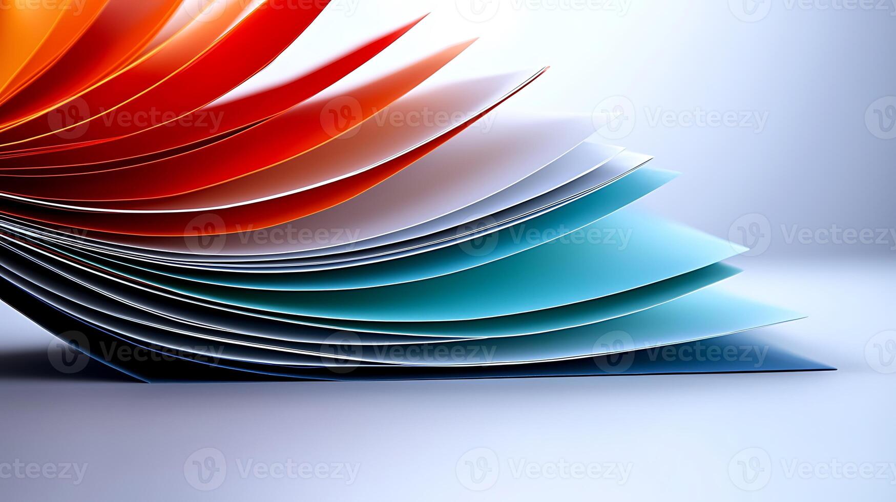 A stack of colorful paper with a white background photo
