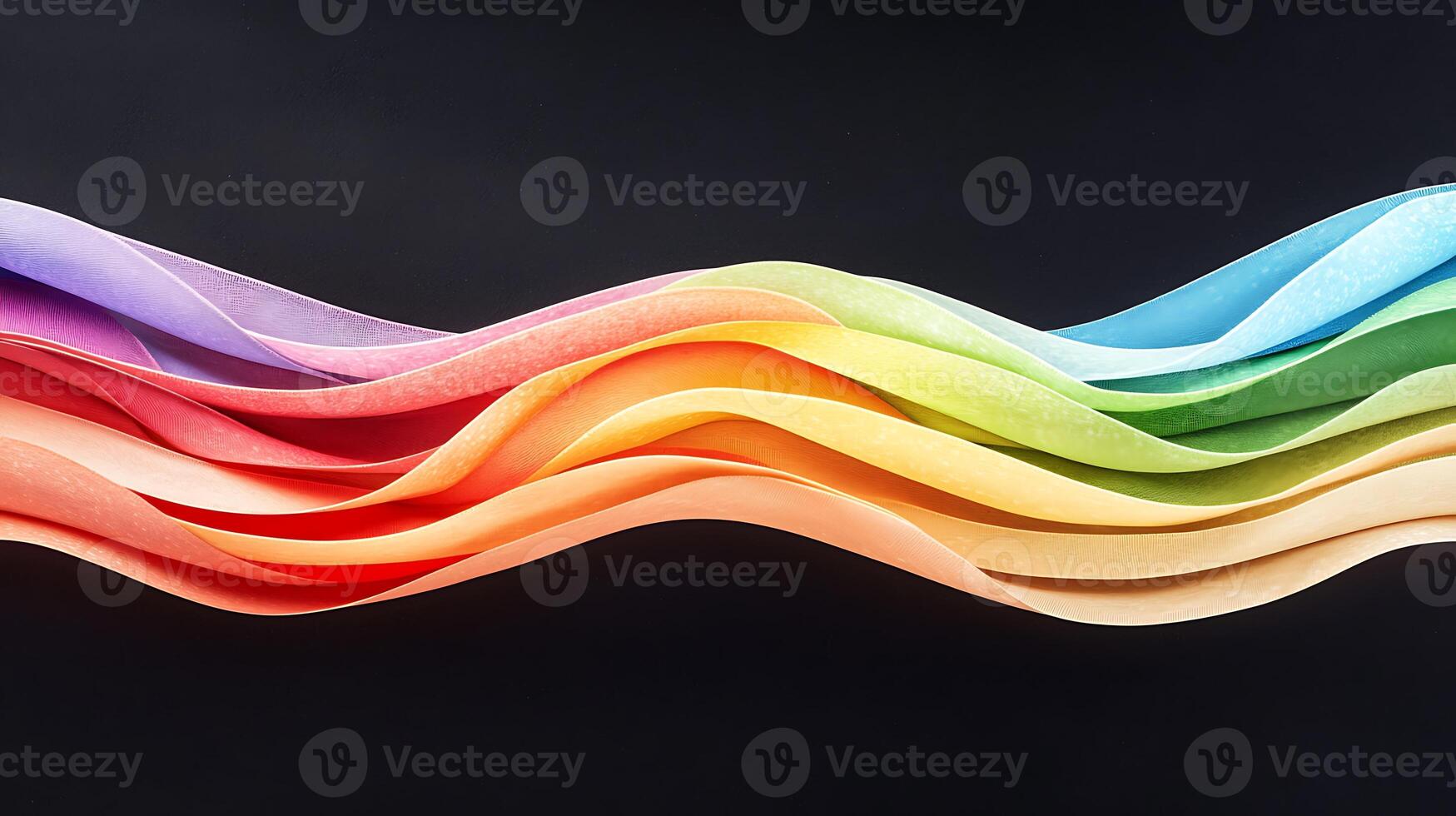 A rainbow colored wave of paper photo