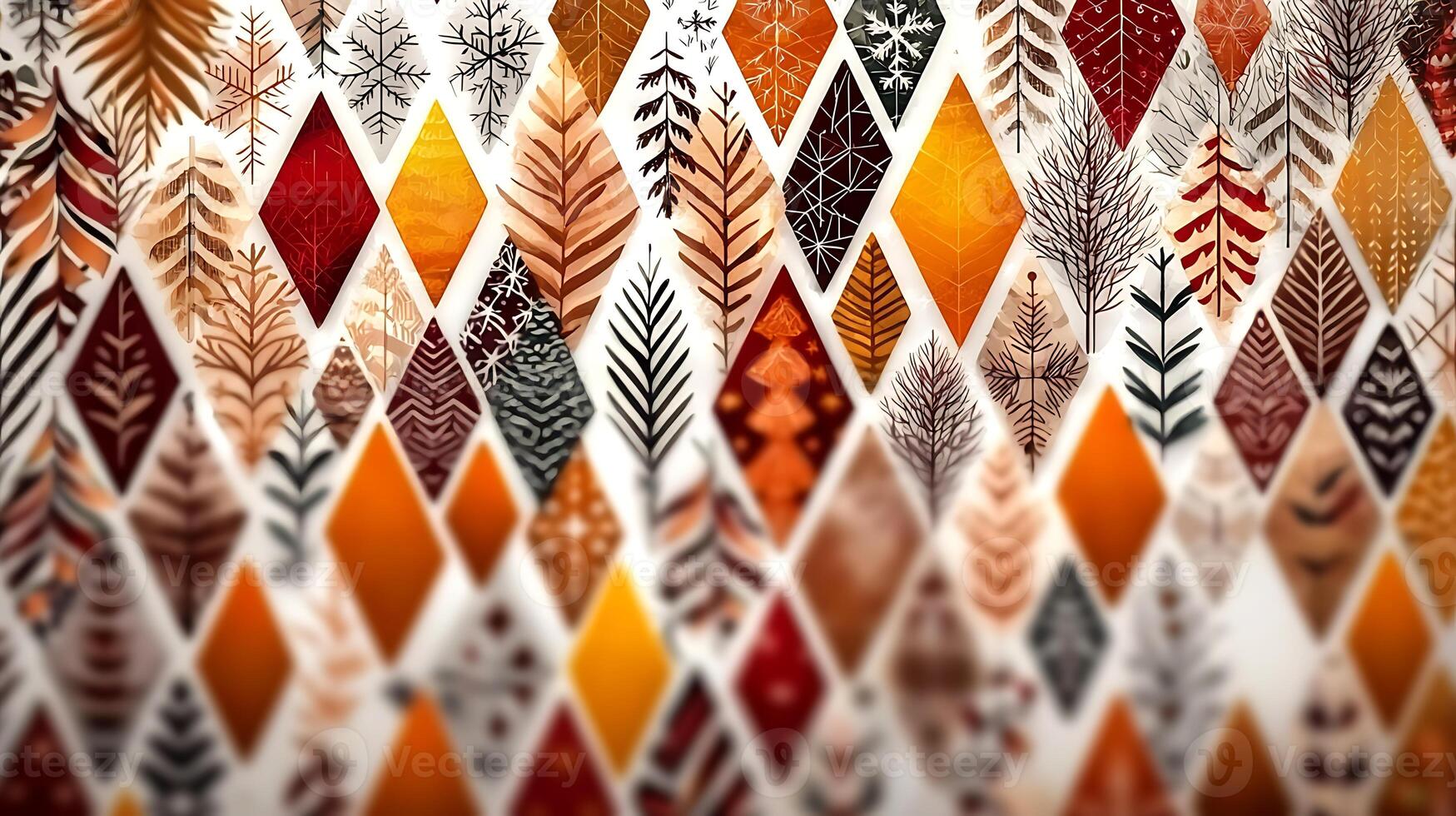 A colorful pattern of leaves and flowers photo