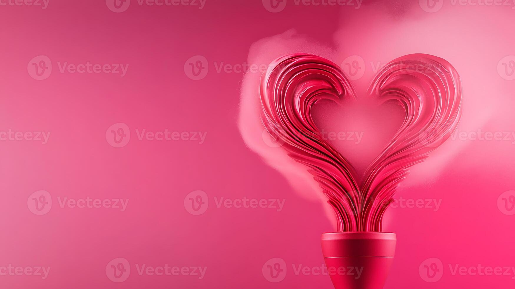 A heart shaped object is blowing smoke in the air photo