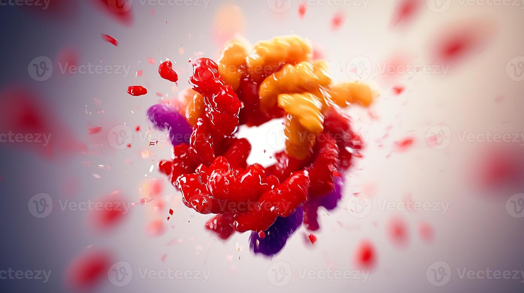 Colorful liquid splashes in the air photo