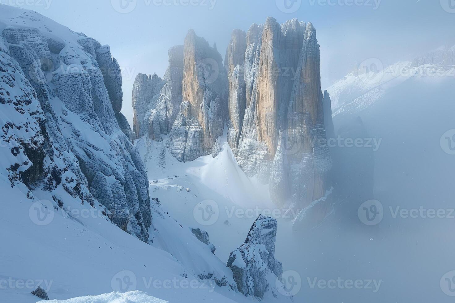 Inversion under the top of the mountain natural . photo