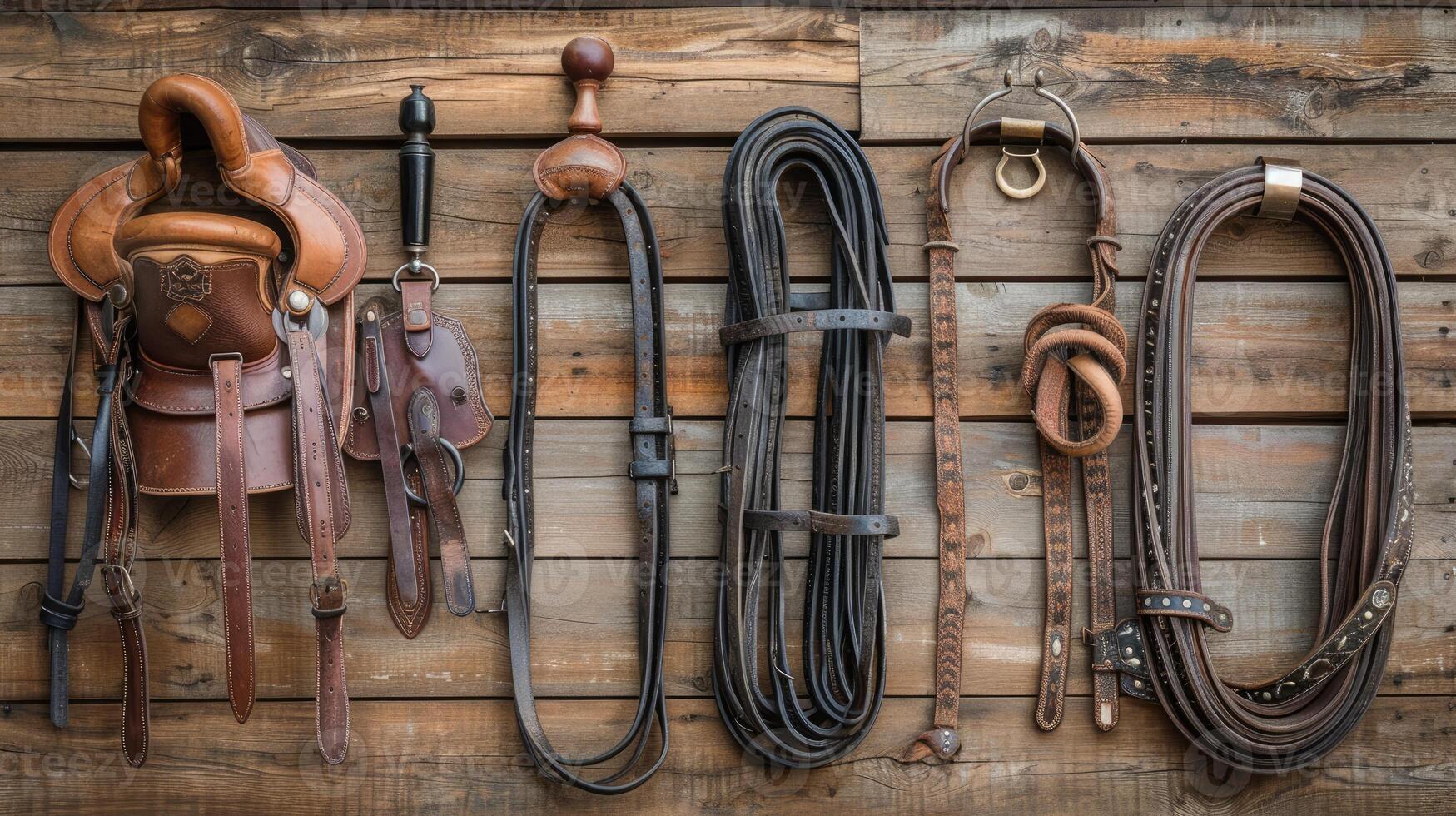 Composition of riding equipment photo