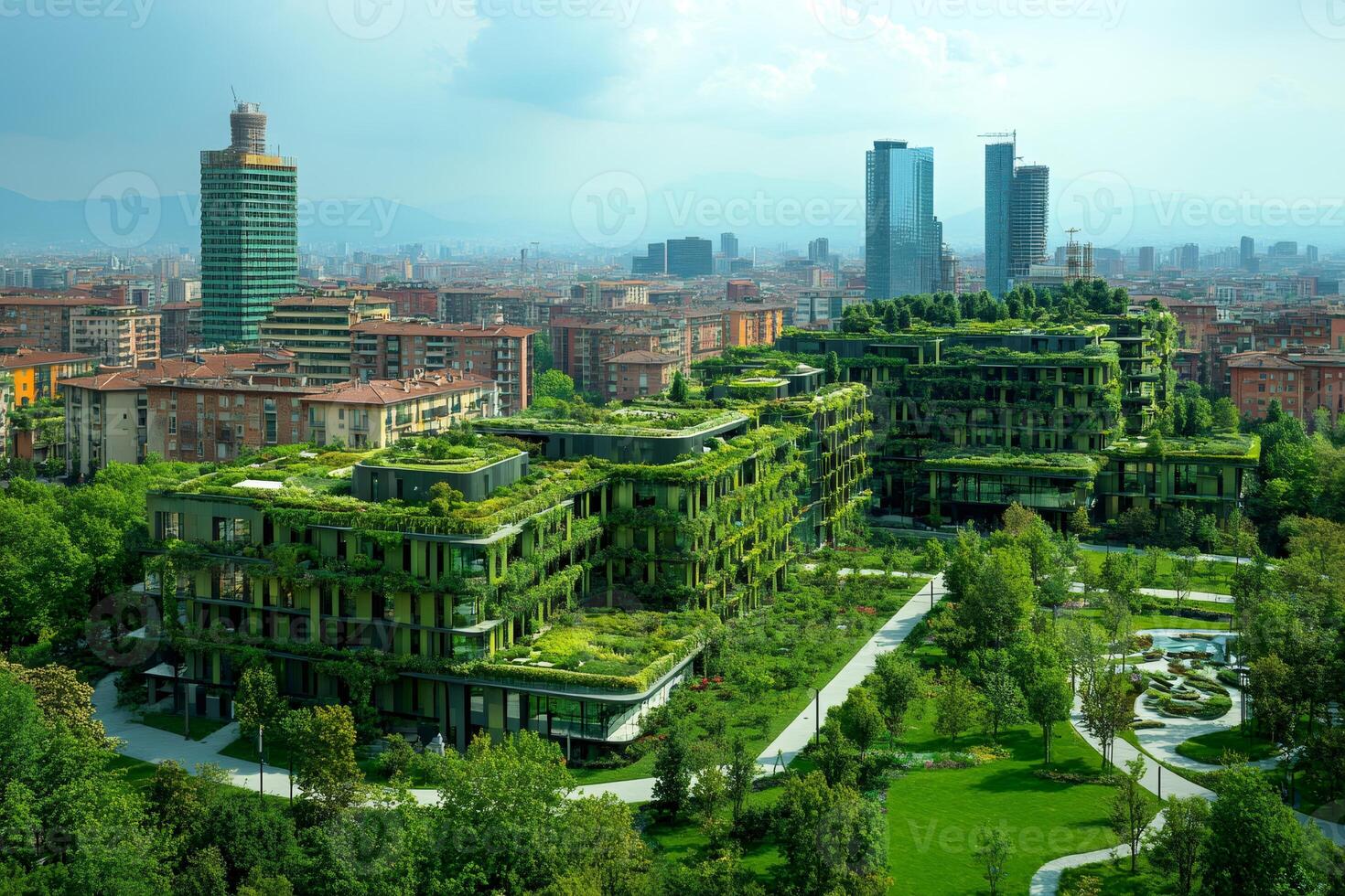 Bosco verticale creating green skyscrapers in milan promoting sustainable architecture photo