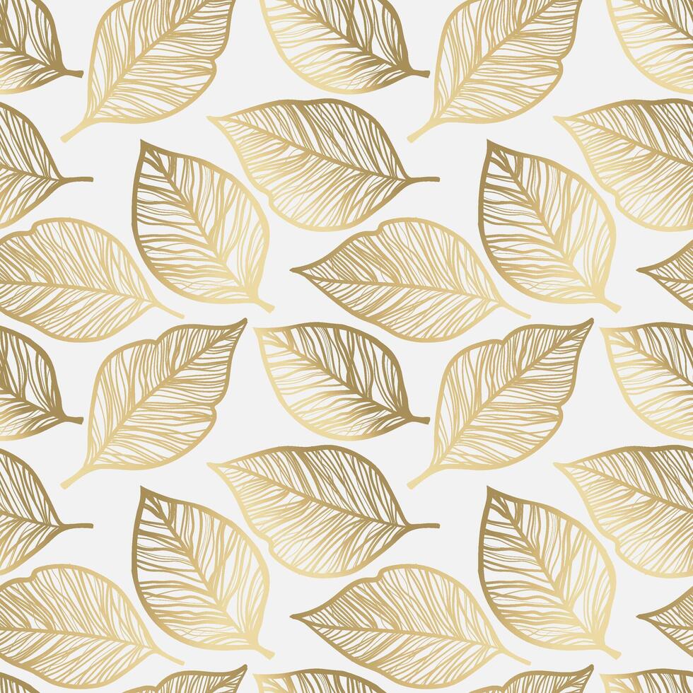 Seamless leaf pattern color mocha mousse and beige vector