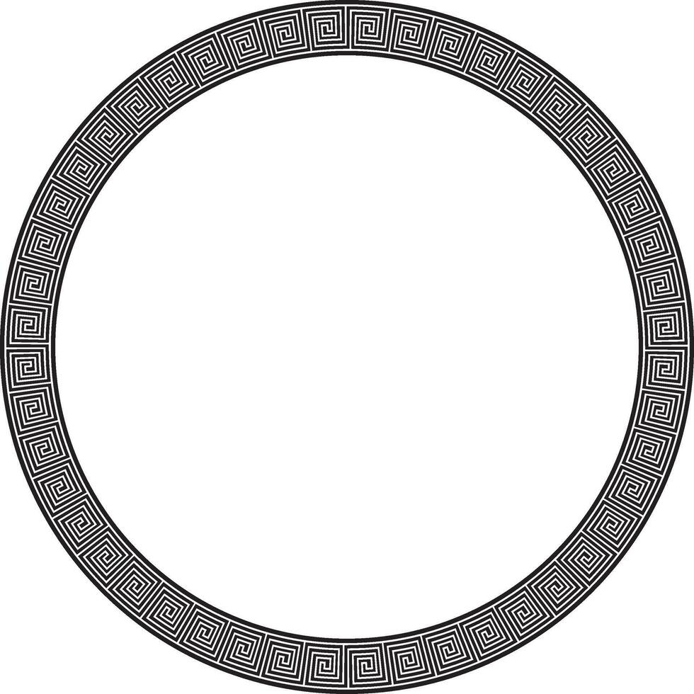 round monochrome classic frame. Greek meander. Patterns of Greece and ancient Rome. Circle europe vector