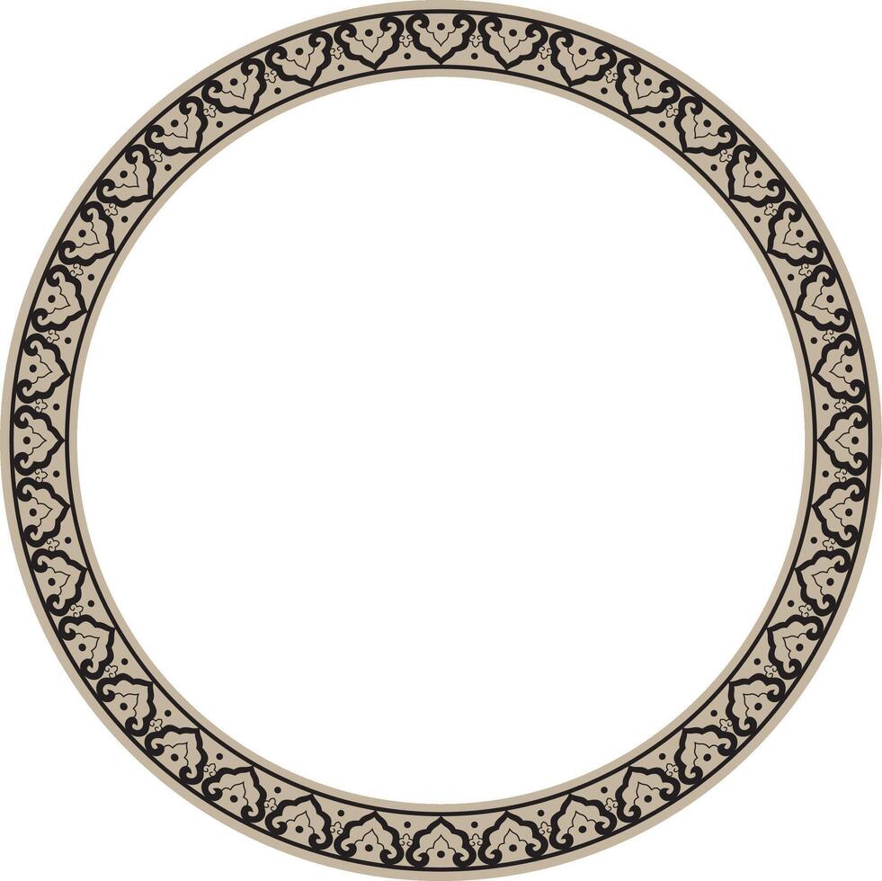 gold and black round Chinese ornament. Frame, border, circle, ring of Asian peoples of the East vector