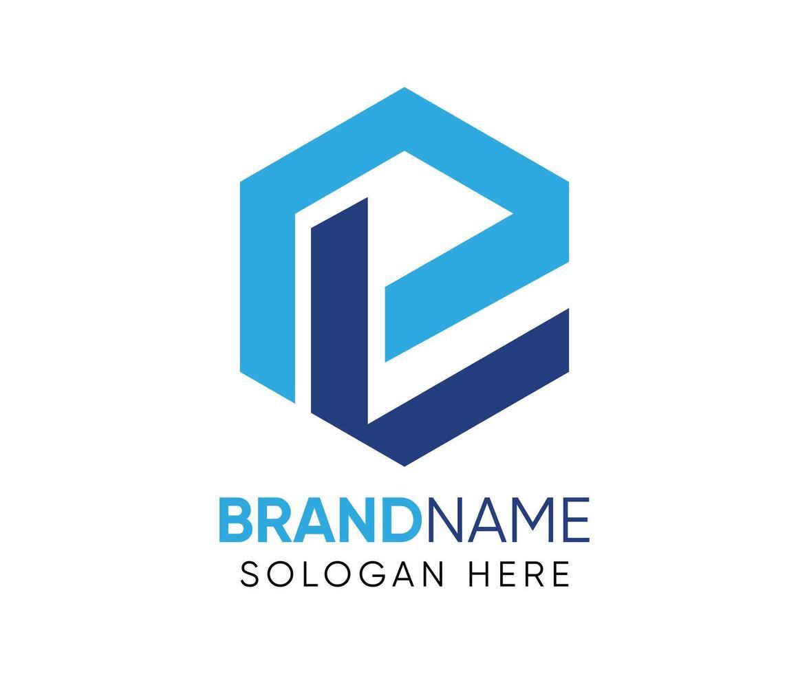 P L logo design template vector