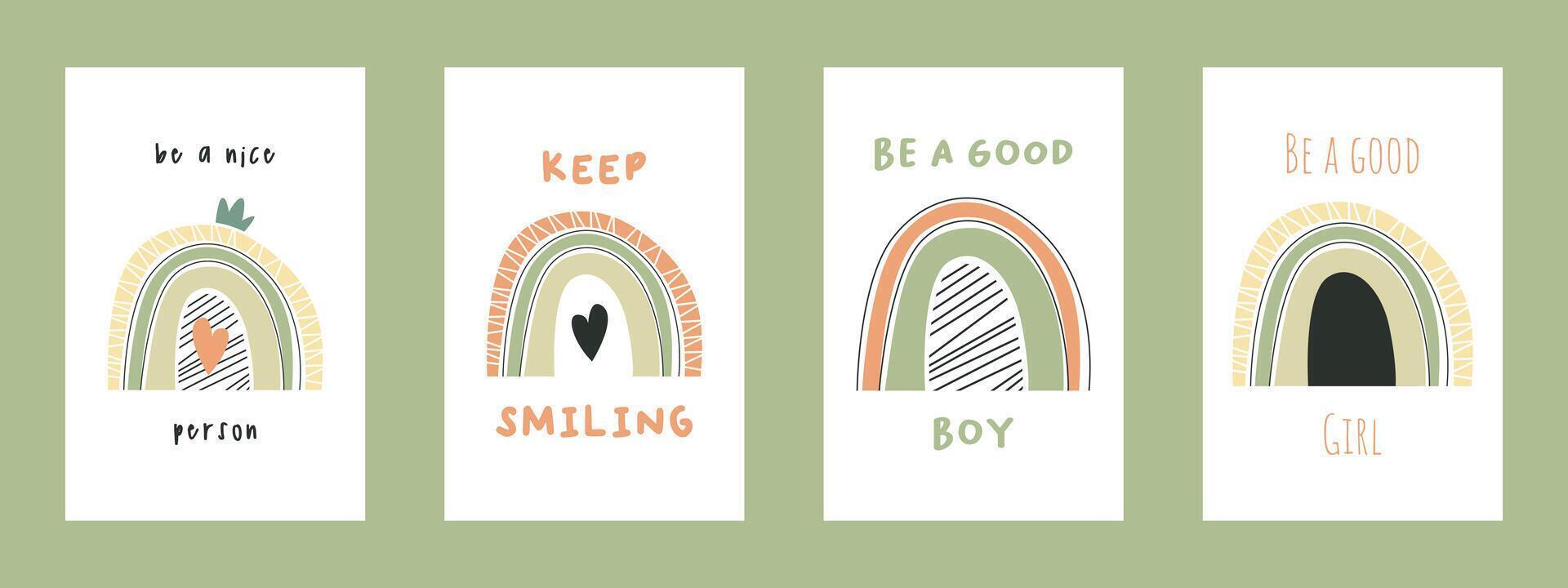 Kids motivation poster wall art with rainbow vector