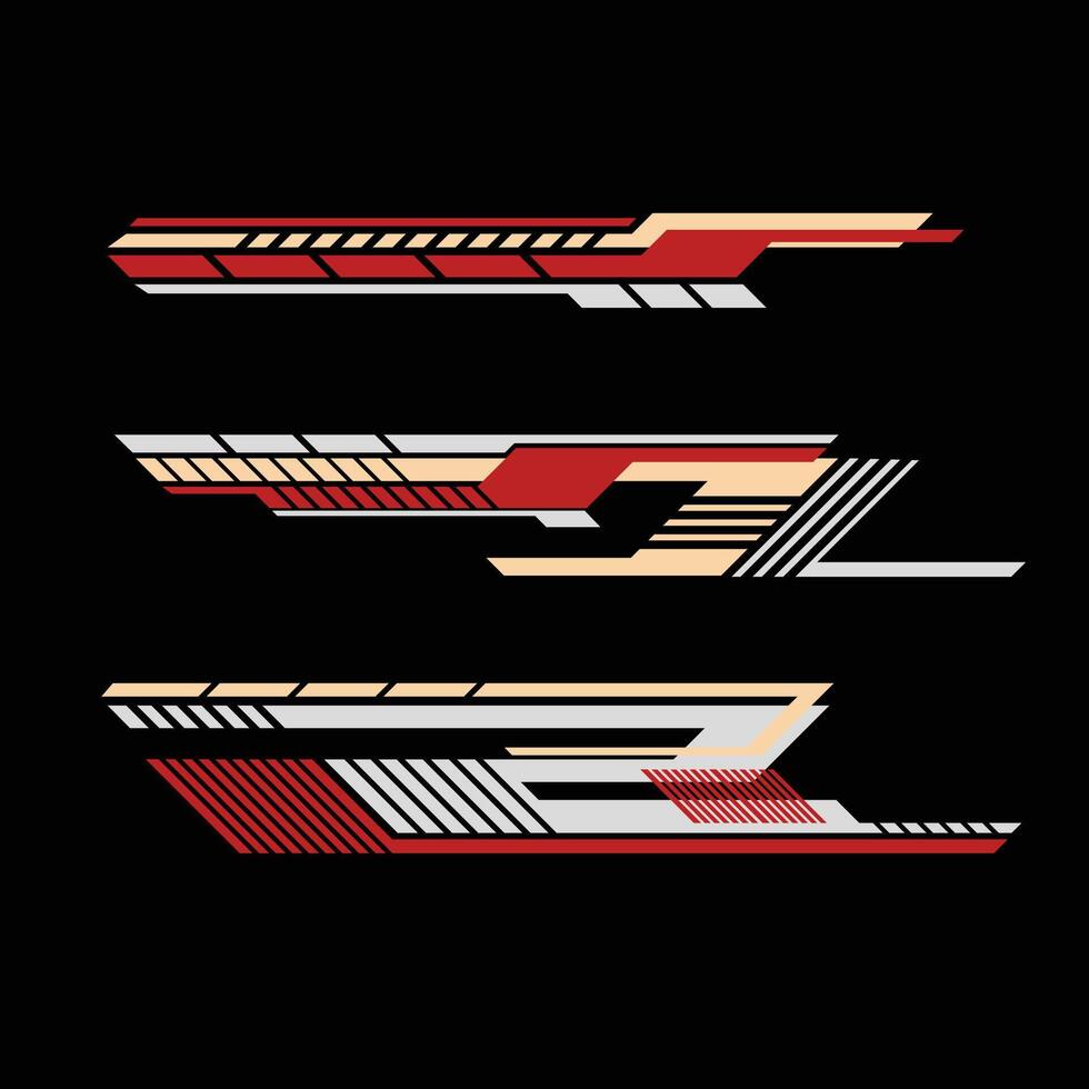car background decal design with strip line style is very suitable for racing and personal cars vector