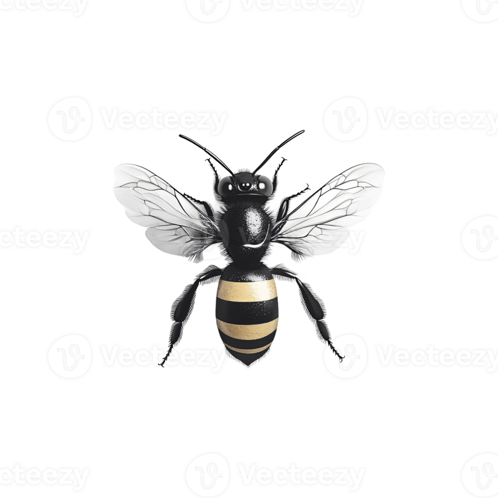 Artistic Bumblebee with a Sharp Silhouette png