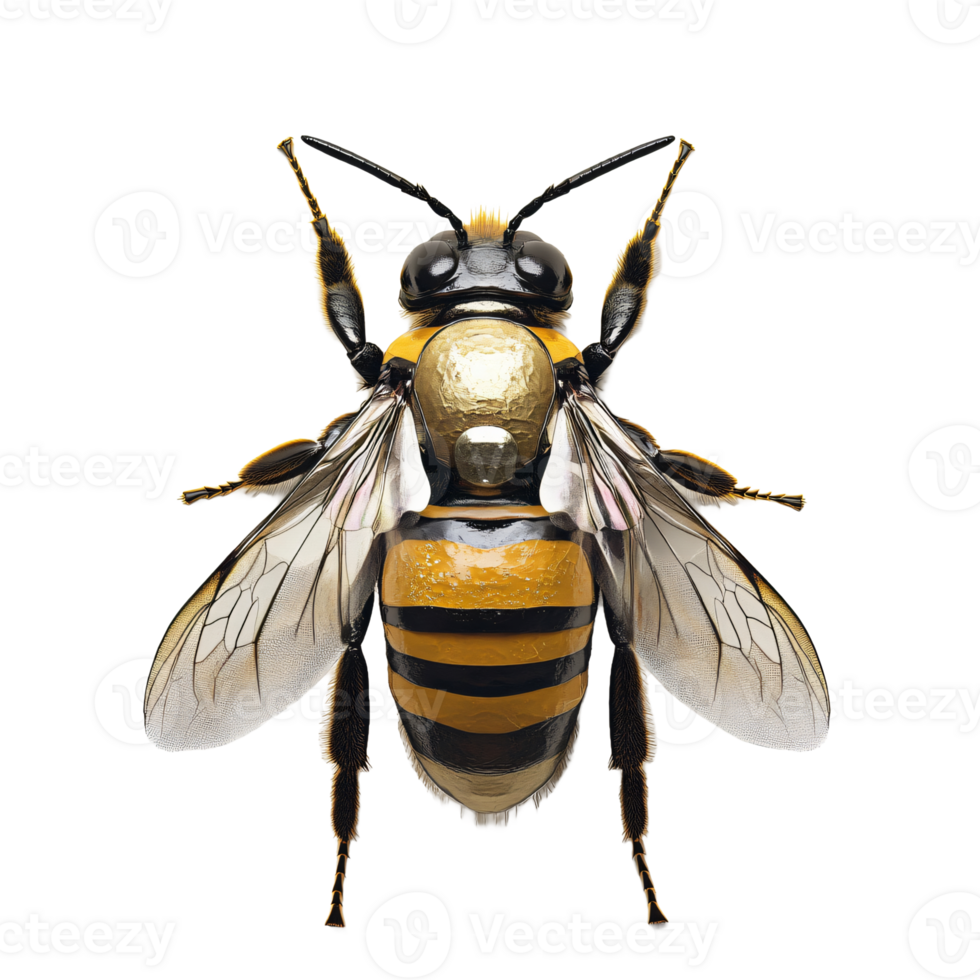 Bee in Flight with Transparent Wings png