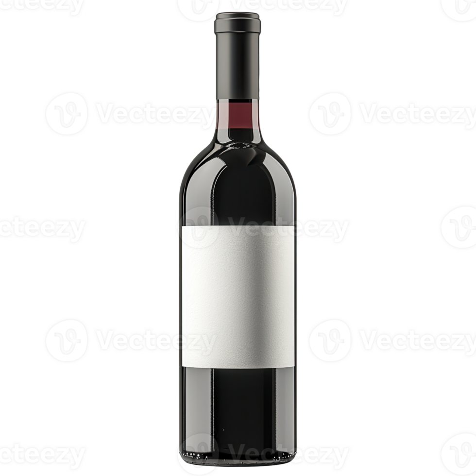 sleek wine bottle with blank label, perfect for customization isolated on transparent background png