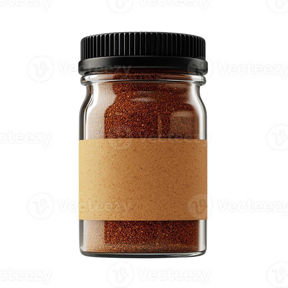 Spice jar with cork label, perfect for kitchen storage isolated on transparent background png