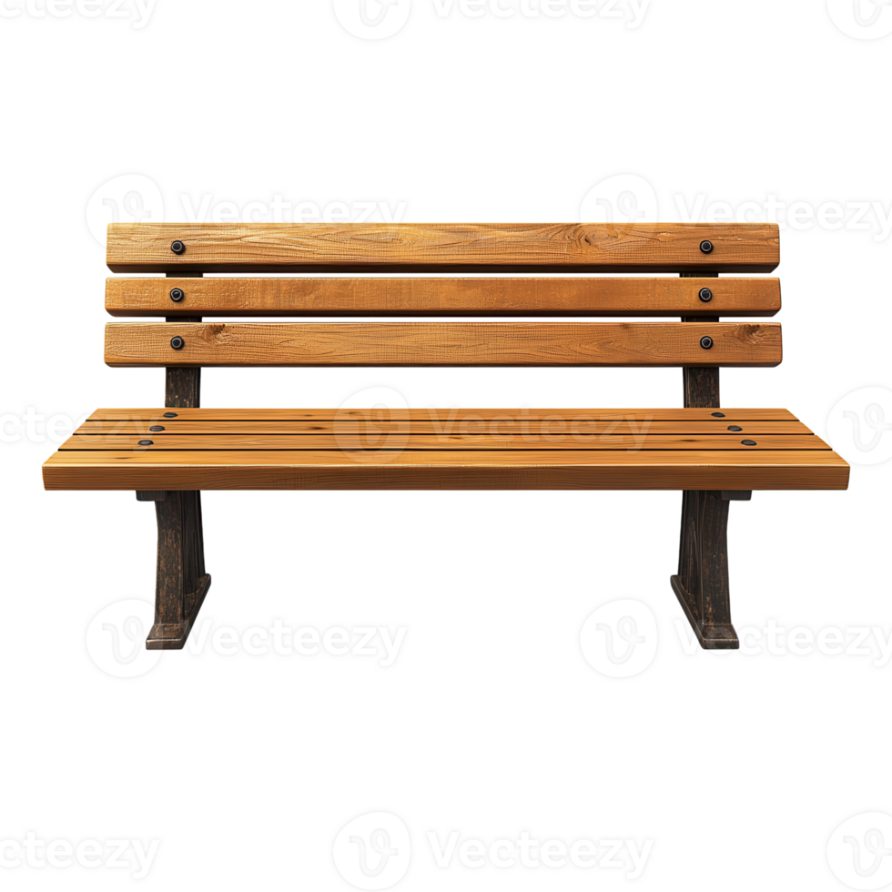 Wooden bench with sturdy design, perfect for outdoor seating png