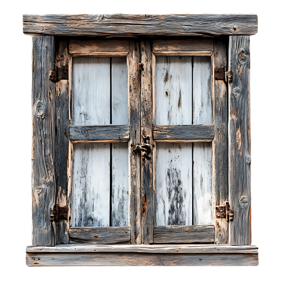 Rustic Wooden Window on Transparent Background png