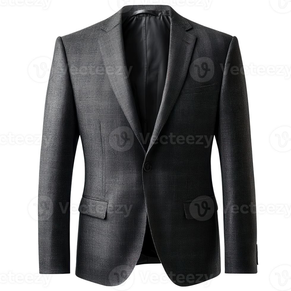 Elegant gray suit jacket for formal occasions isolated on transparent background png