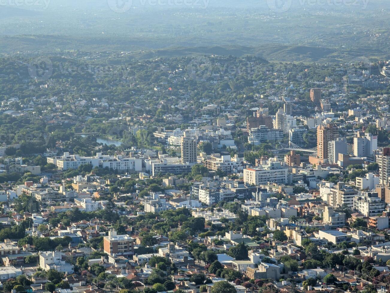 View of the urban development of Villa Carlos Paz in central Argentina photo