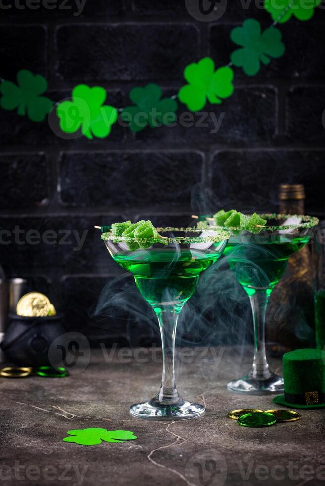 Green cocktail for St. Patrick day photo